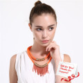 Ethnic Orange Tassel Evening Dress Accessories Jewelry Necklace Gifts